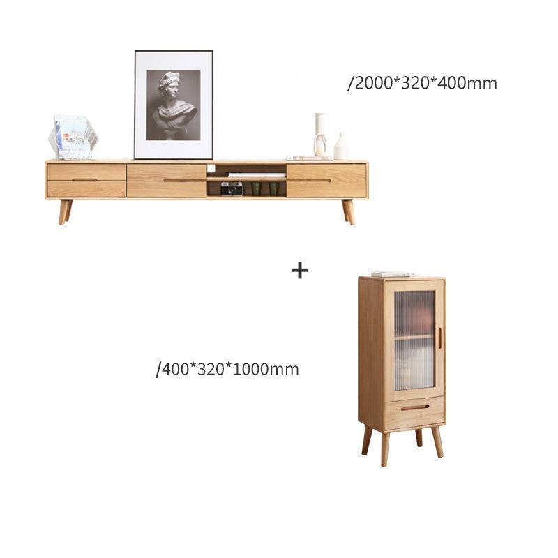 TV stand sliding doors Oak solid wood"
