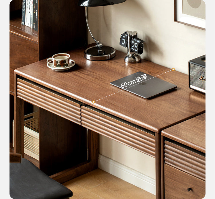 Black Walnut Solid Wood Desk Nordic