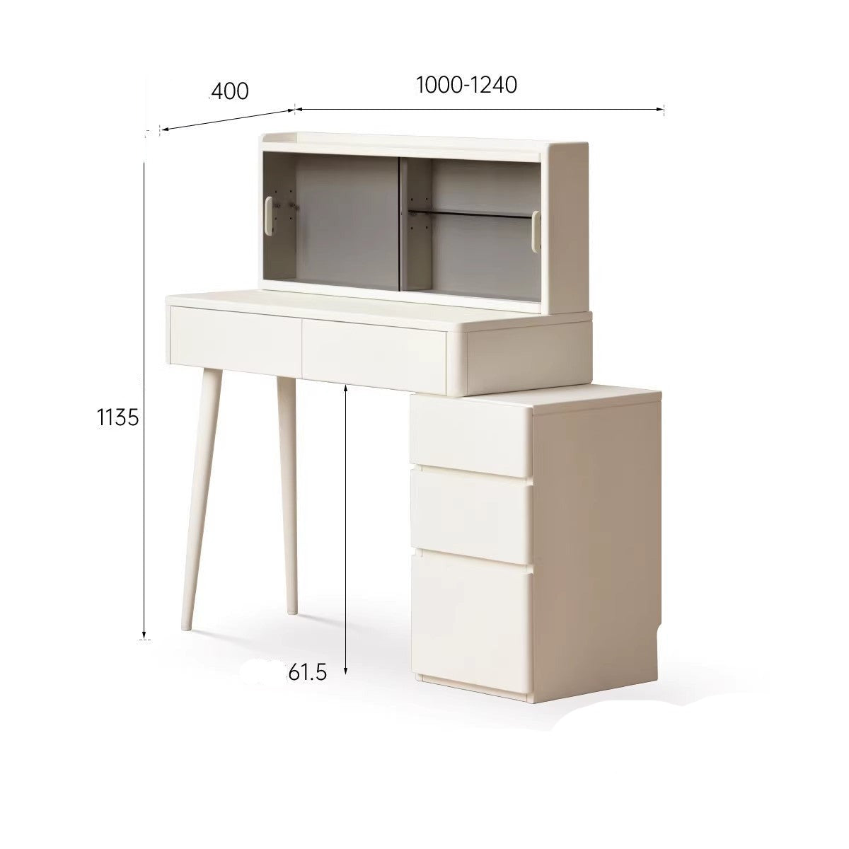 Poplar Solid Wood Telescopic Dressing Table.