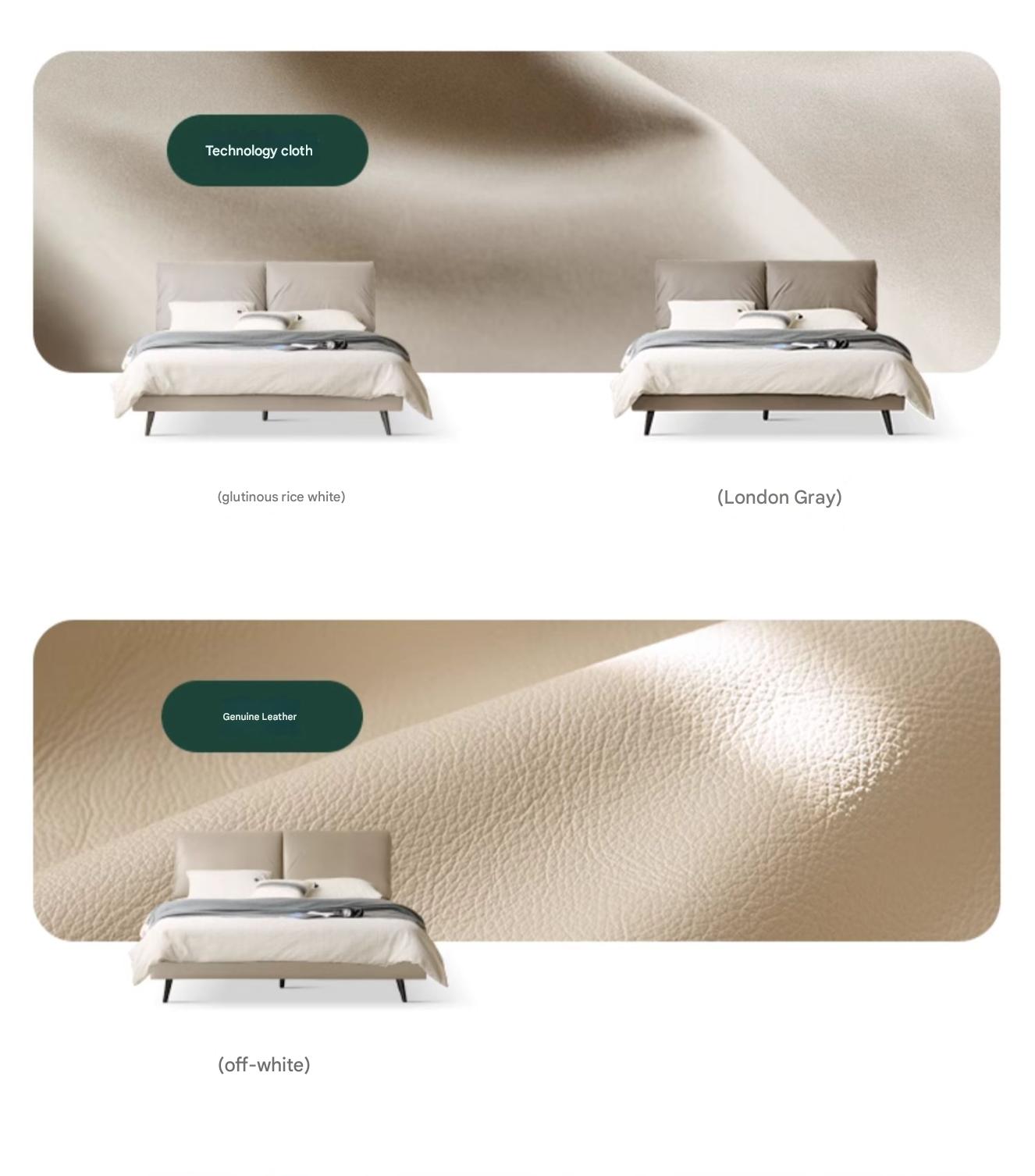 Technological fabric Bed,Genuine Leather Bed