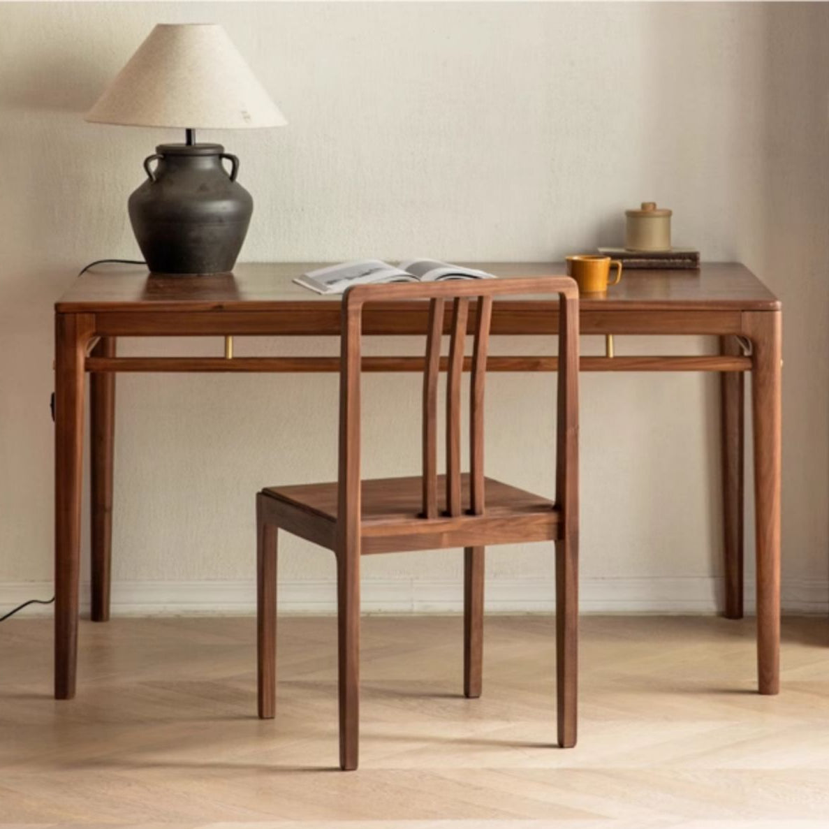 Black Walnut Solid Wood Rectangular Dining Table