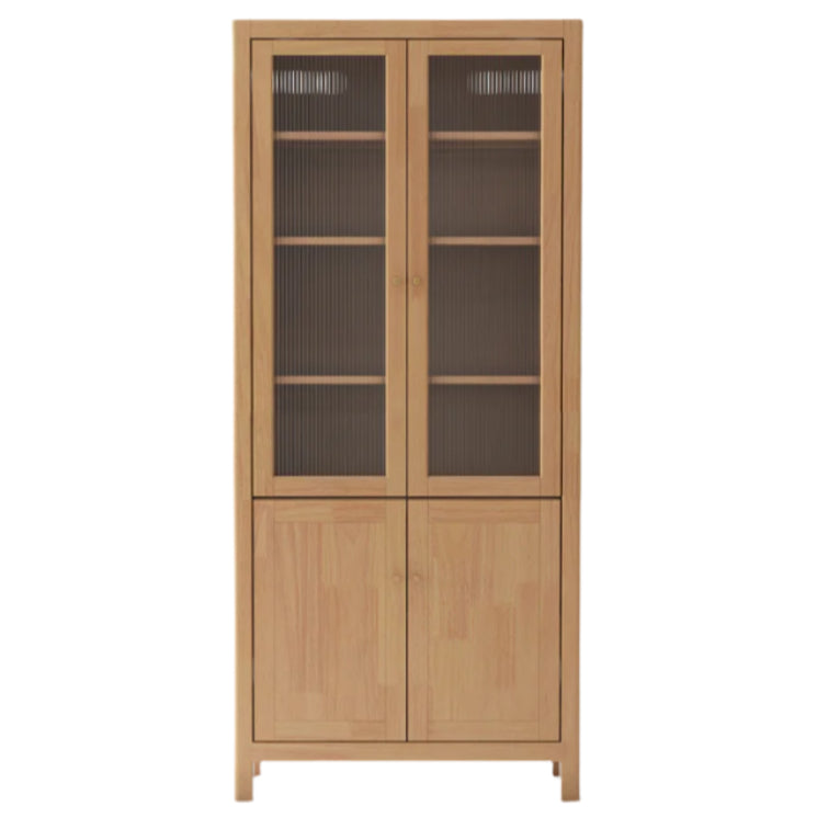 Oak, Solid Rubberwood Modern Minimalist Combination Bookcase