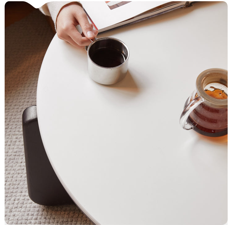 Oak Solid Wood Slate Black Coffee Table