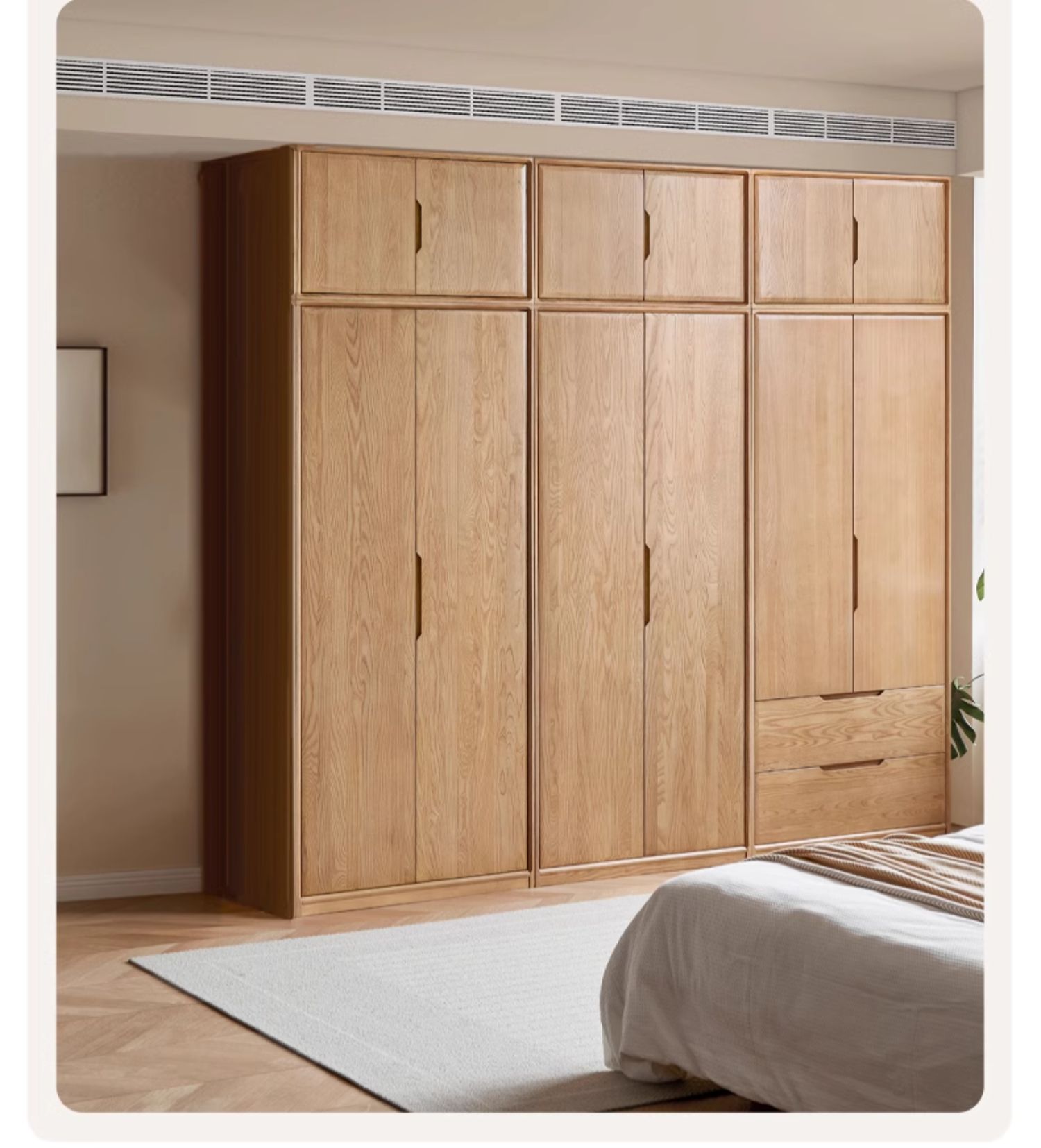 Ash Solid Wood Wardrobe Modern.