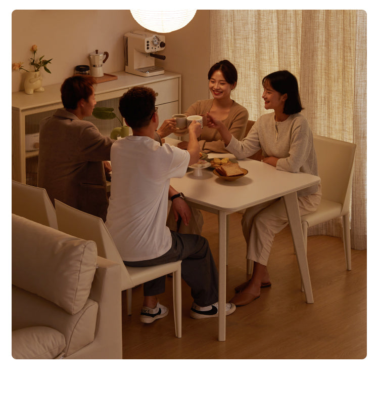 Birch Solid Wood Slate Cream Wind White Dining Table