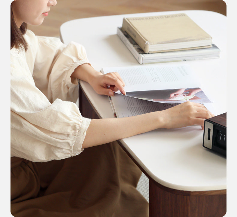 Rubber, Oak, Black Walnut, Сherry Solid Wood Rock Plate Coffee Table