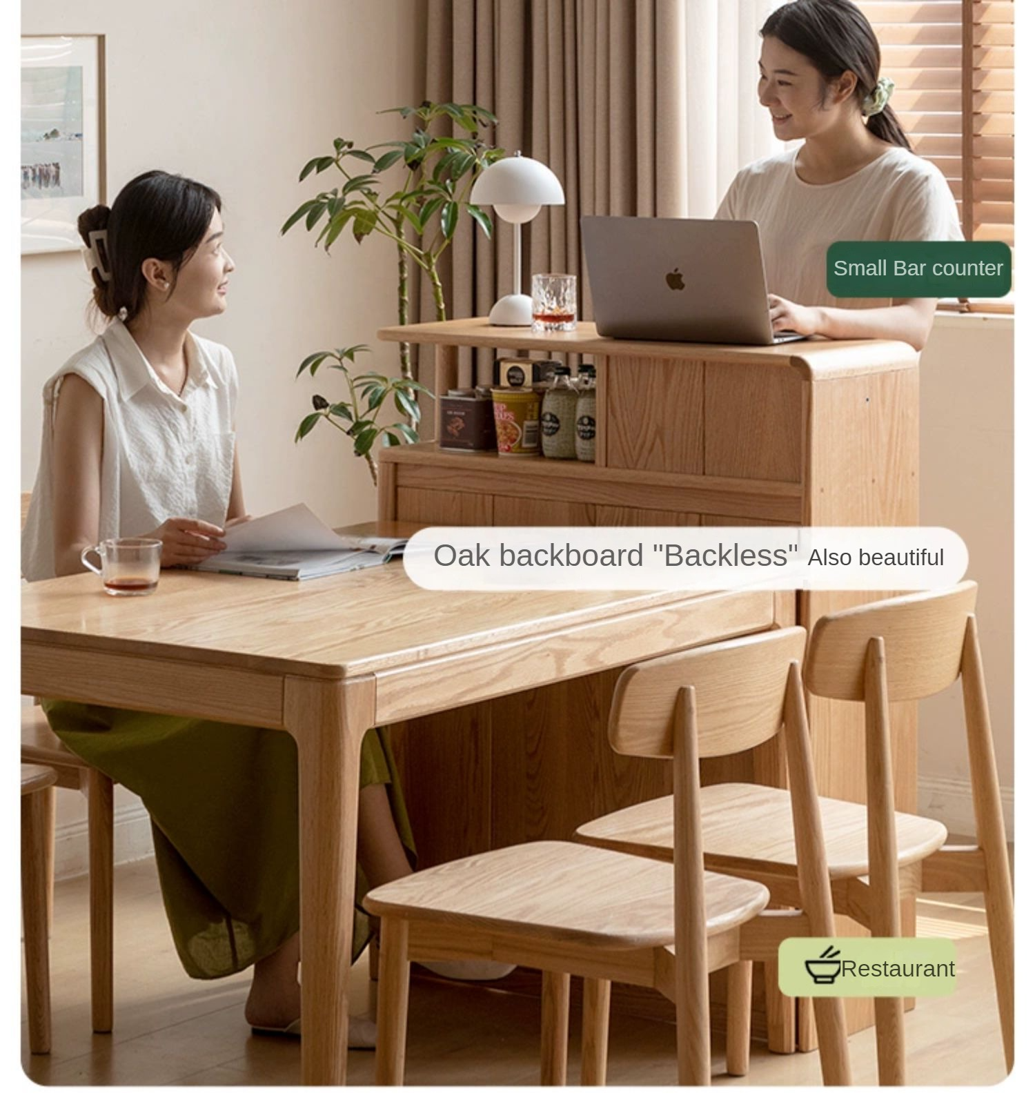 Oak, Solid Rubber Wood Partition Shoe Cabinet