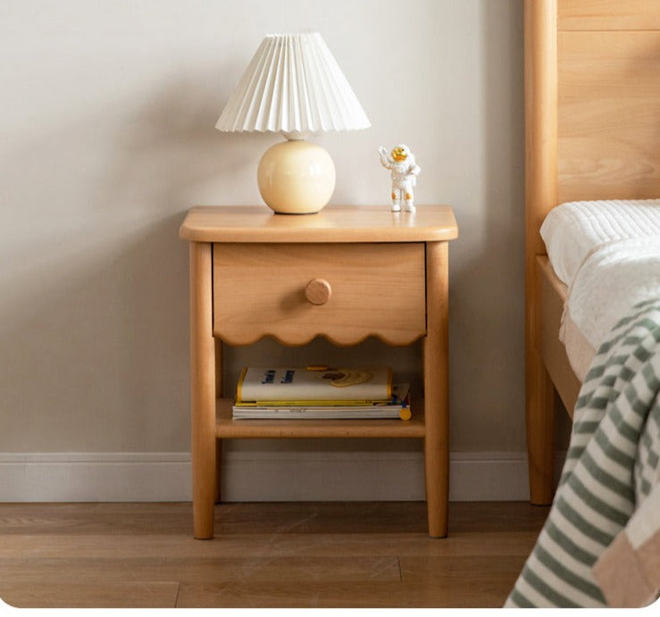 Beech, Oak Solid Wood Nightstand