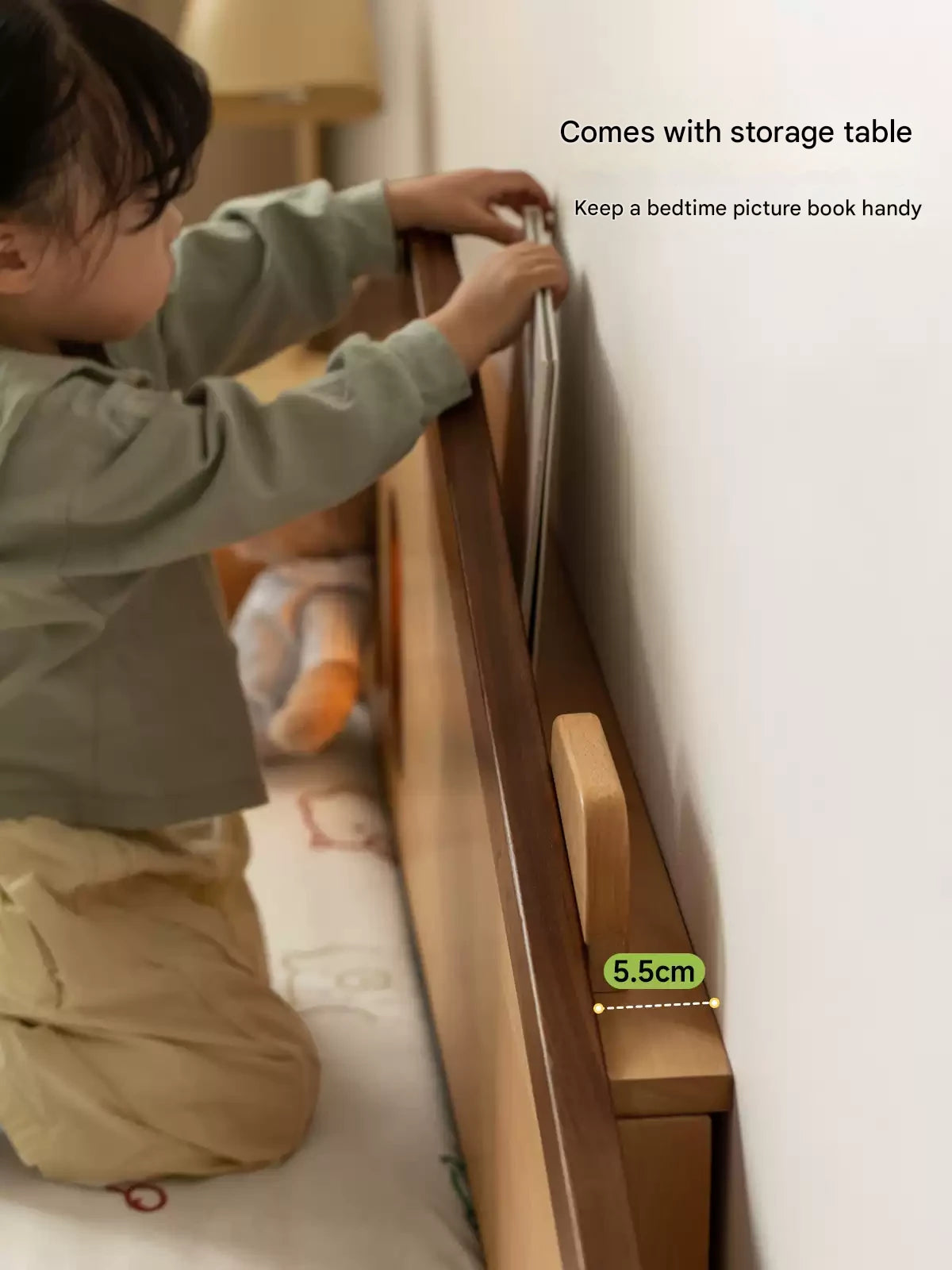 Beech, Poplar, Little House Kids Bed with 15min Delay Turning Off the Lights<