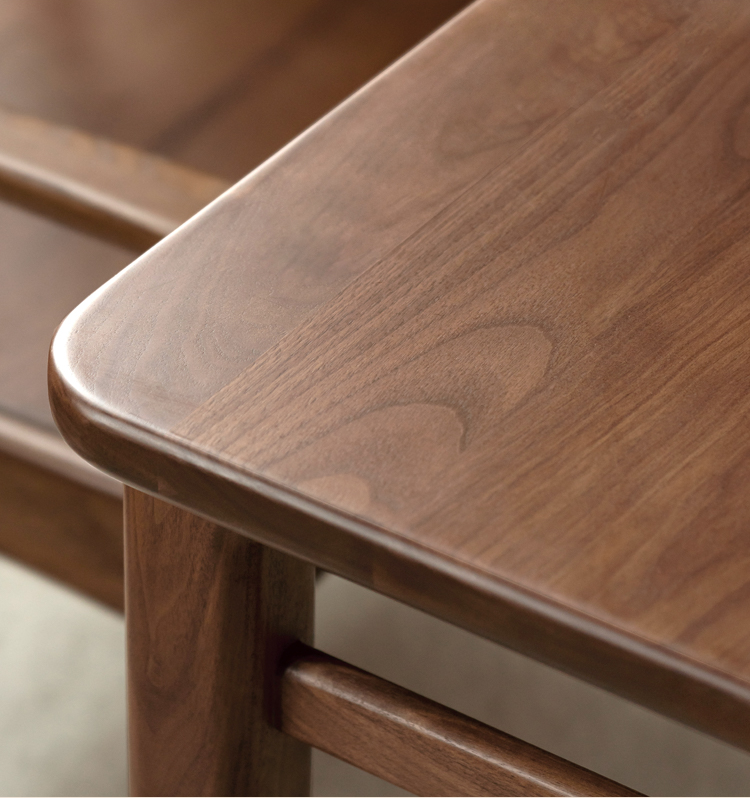 Black Walnut, Ash Solid Wood Style Tea Table.