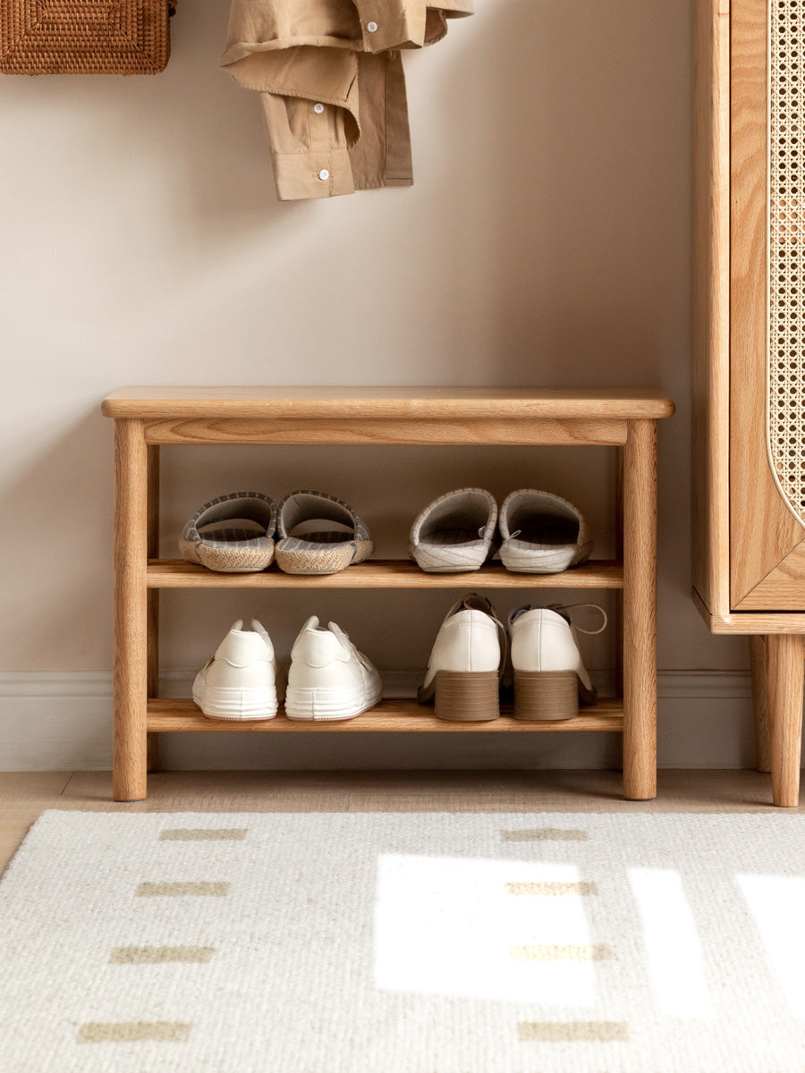 Oak Solid Wood Shoe Wearing Stool