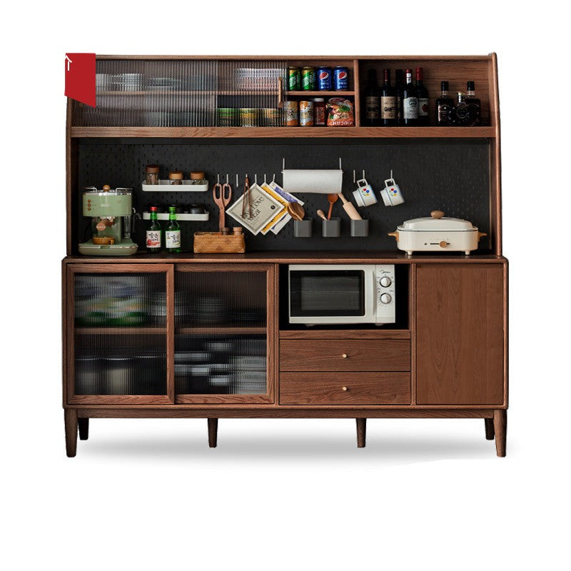 Ash Solid Wood Sideboard High Wine Cabinet Buffet