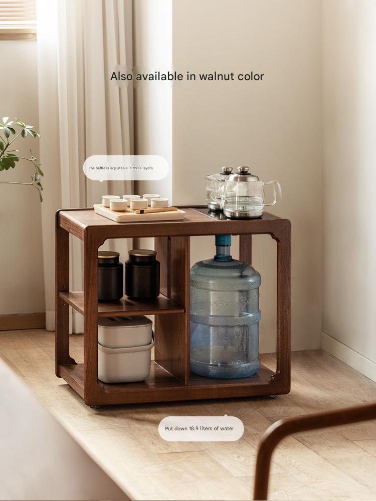 Oak Solid Wood Movable Kettle Integrated Tea Table