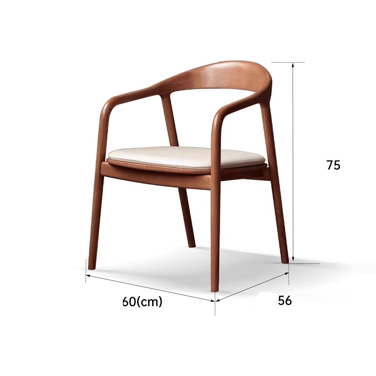 Black Walnut, Ash Solid Wood First Layer Cowhide Horn Chair