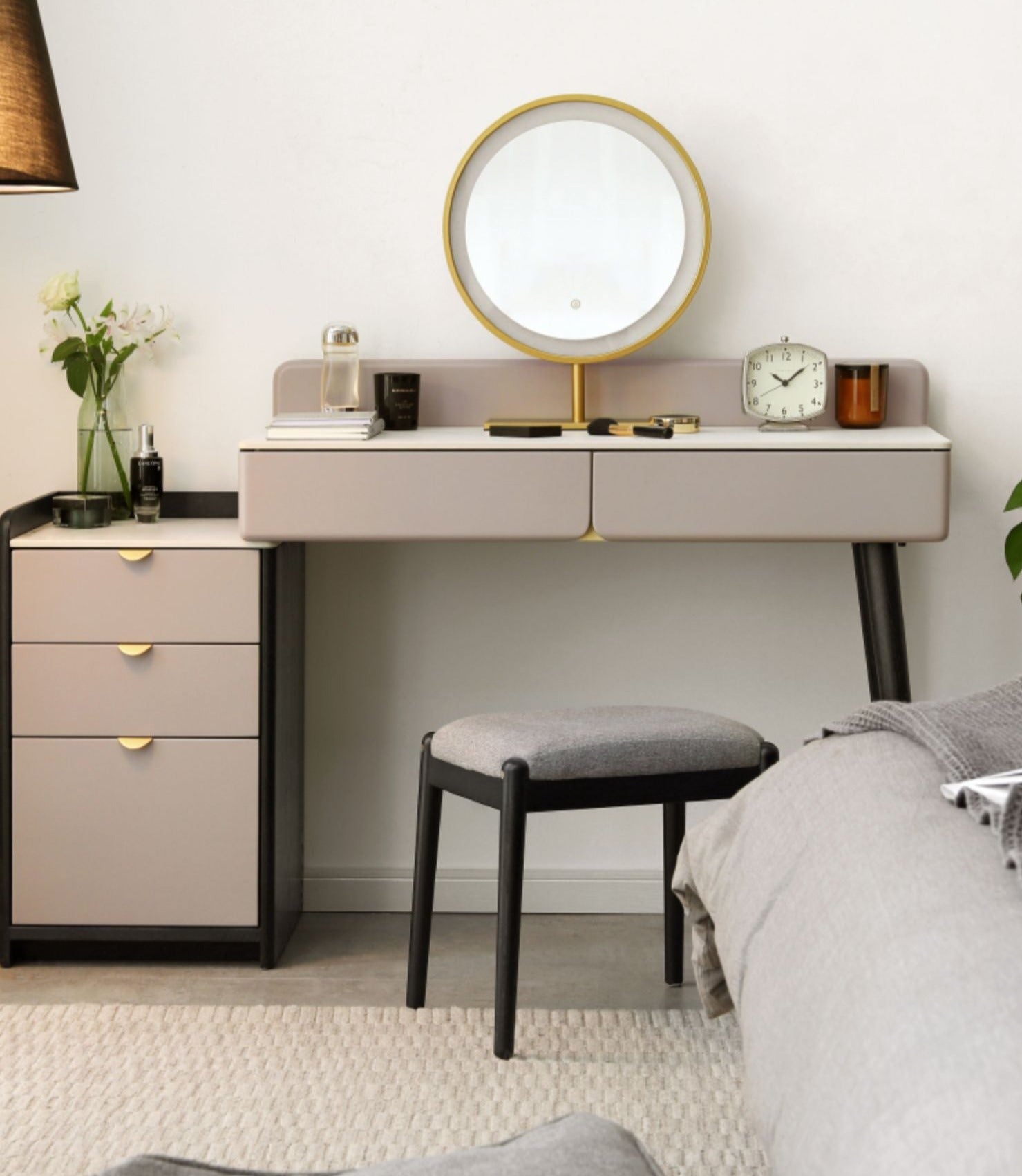 Oak, Birch Solid Wood Makeup Stool