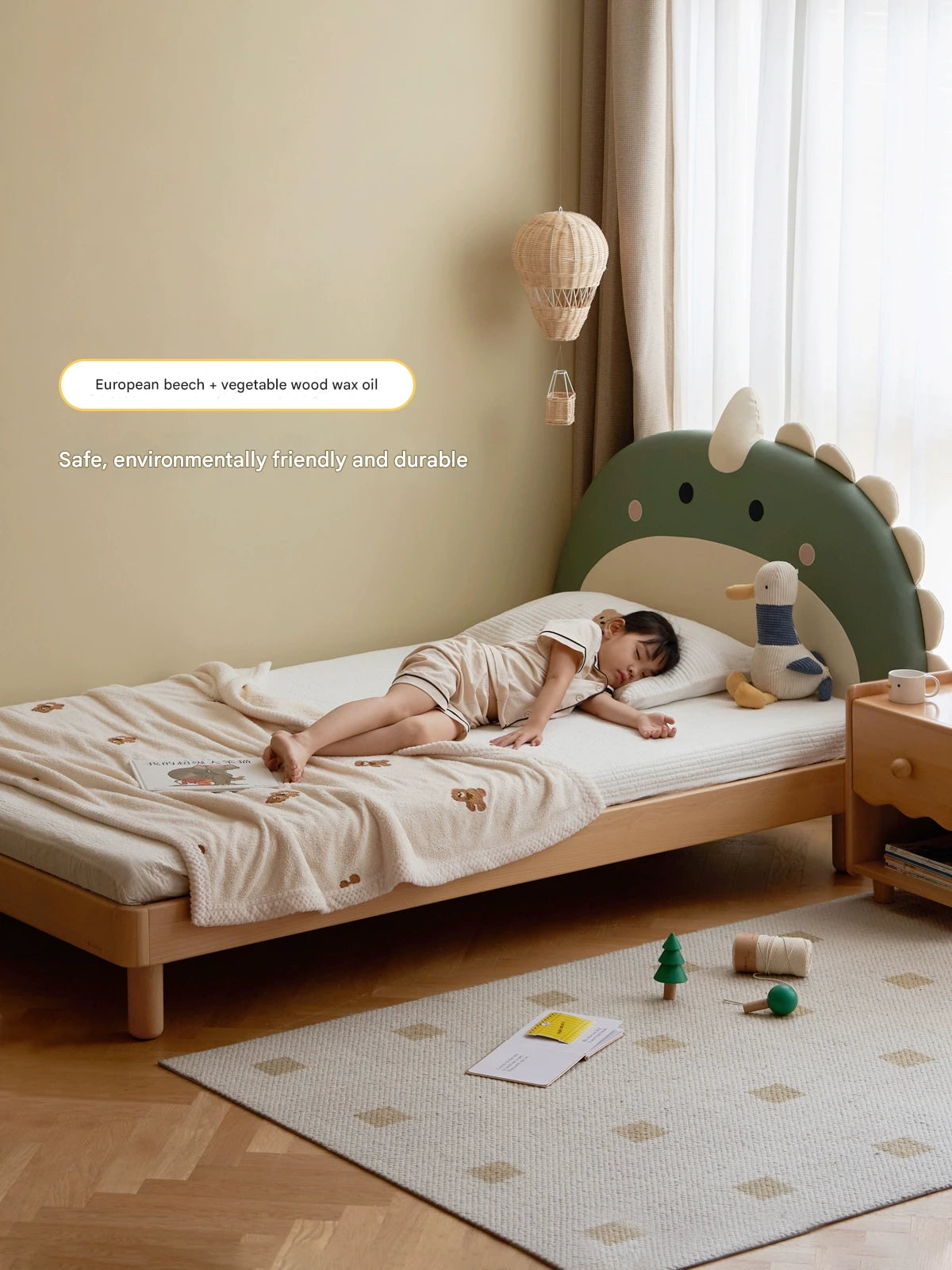 Organic Leather Children's Dinosaur Bed Cartoon Bed<