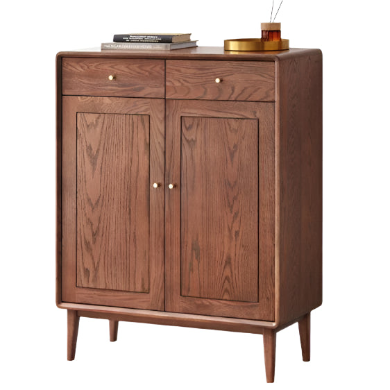 Oak Solid Wood Shoe Cabinet, Entrance Cabinet