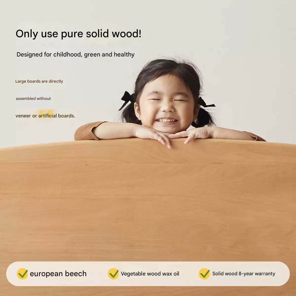Beech Solid Wood Cartoon Bear Children's Bed