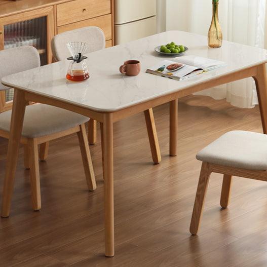 Poplar Solid Wood Modern Reliable Rock Dining Table.