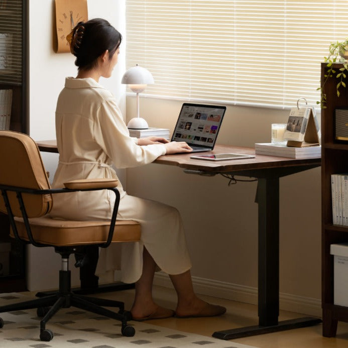 Ash, Sandalwood, Black Walnut Solid Wood Electric Elevating Office Desk