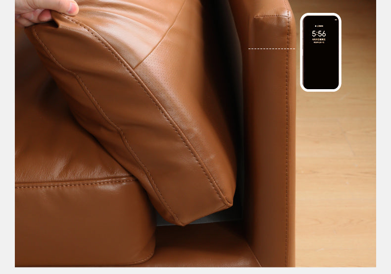 Leather Italian Minimalist Sofa.