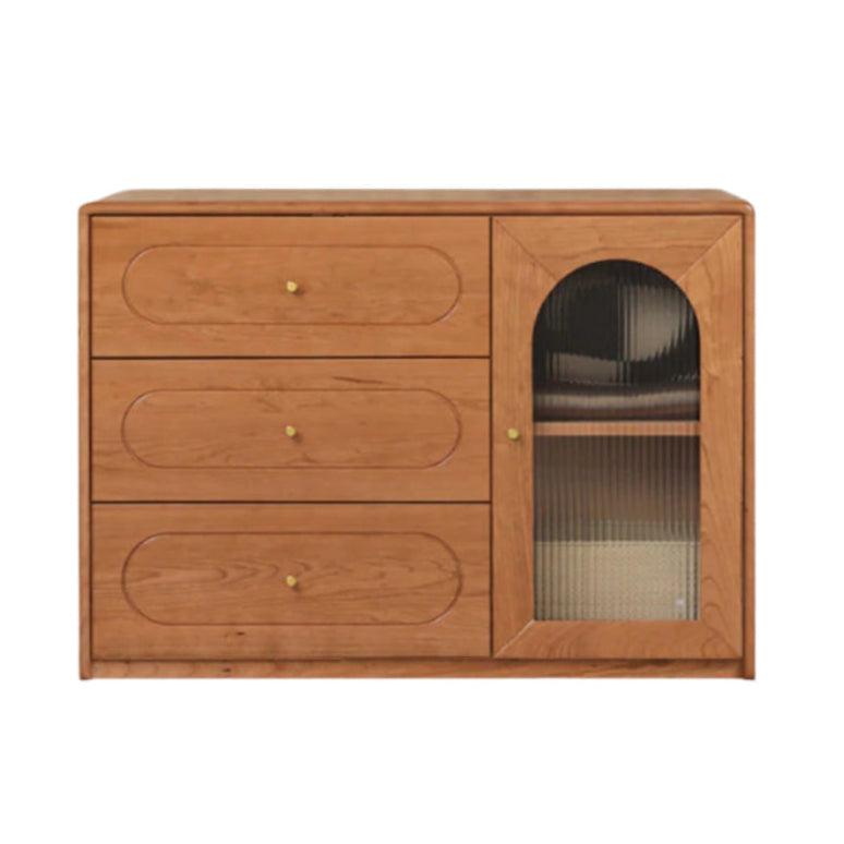 Cherry Solid Wood Retractable French Retro Dressing Table.