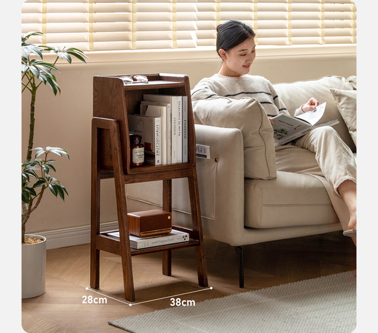 Oak Solid Wood Rack Nordic Side Cabinet.