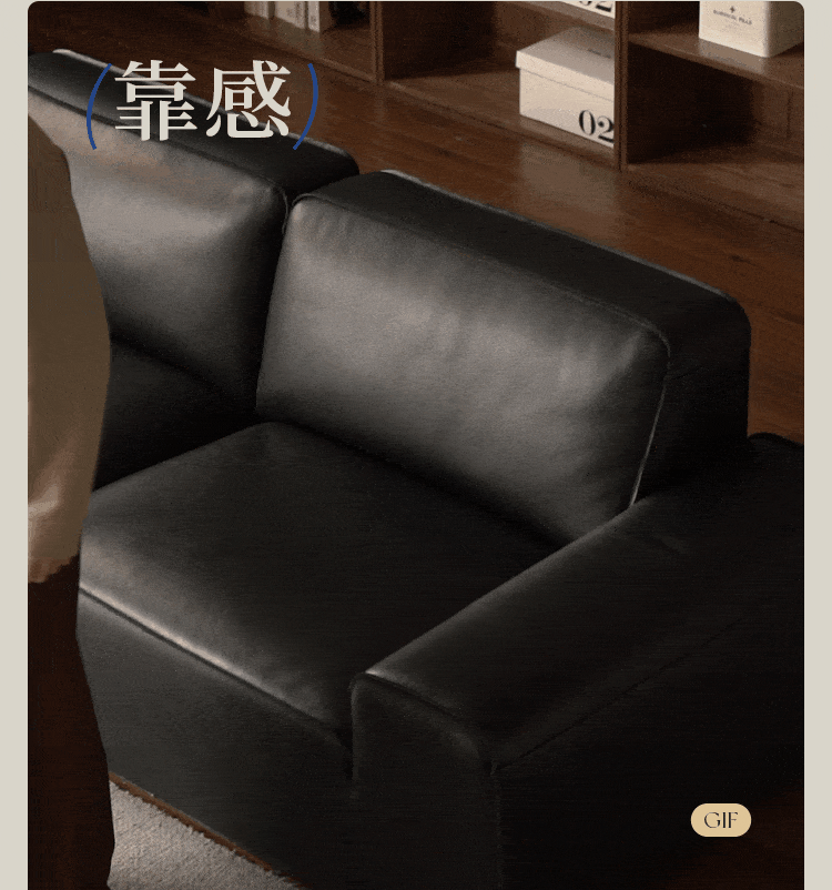 Full Grain Genuine Leather Sofa Contemporary Couch