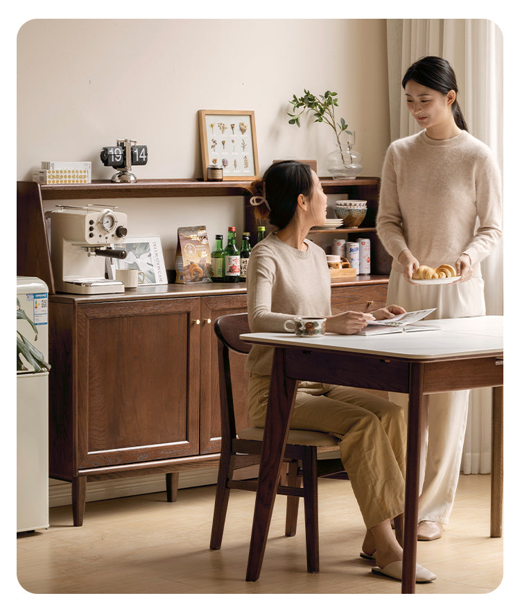 Oak Solid Wood, Solid Rubberwood Modern Dining Sideboard