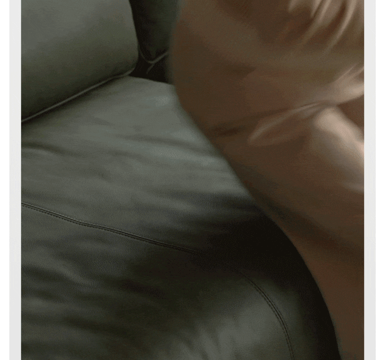 Black Walnut, Ash, Solid Sandalwood Wood Leather Top Layer Yellow Cowhide Sofa.