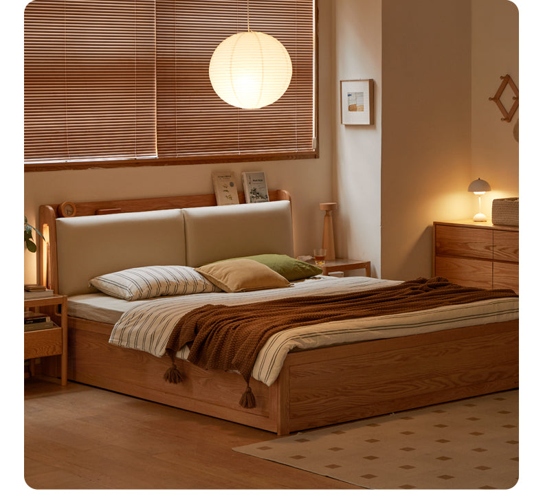 Oak Solid Wood Box Bed Storage Technology Cloth