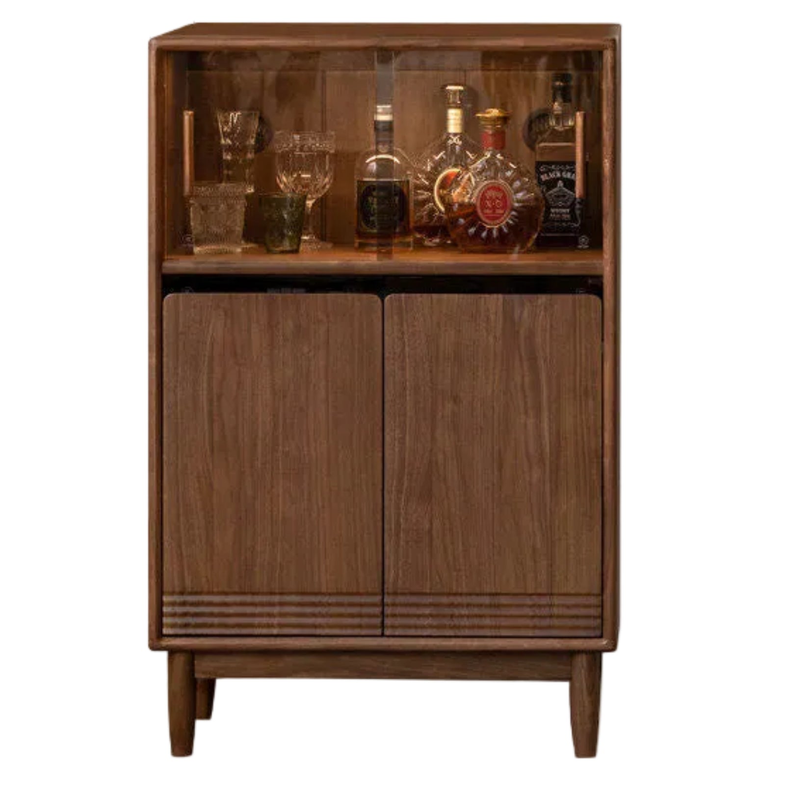 Black Walnut, Oak, Solid Longan Hardwood , Cherry Solid Wood Modern Side Cabinet