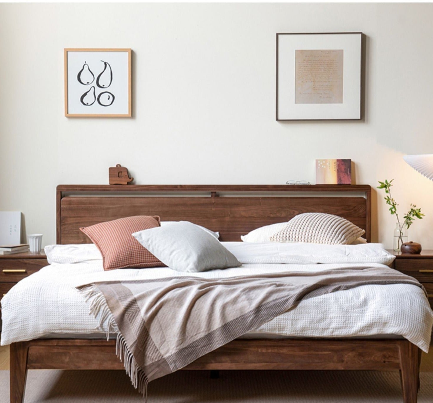 Black Walnut Solid Wood Bed