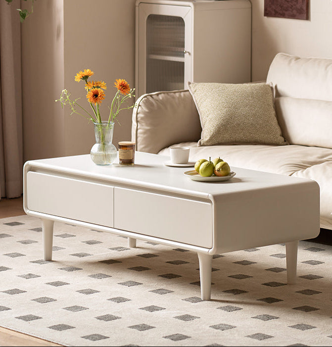Solid RubberWood Cream Coffee Table