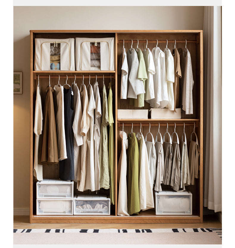 Cherry Wood Sliding Door Wardrobe.