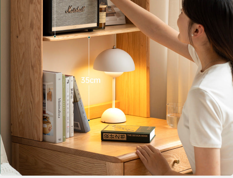 Oak Solid Wood Desk Bookshelf