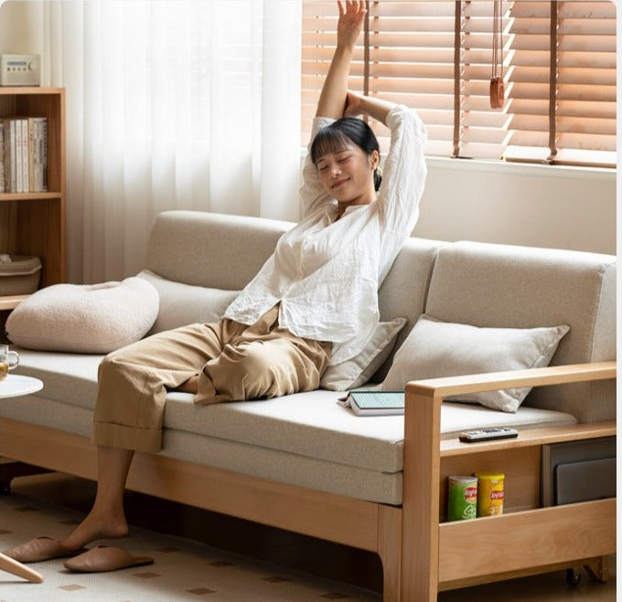 Oak, Beech Solid Wood Sleeper Sofa.