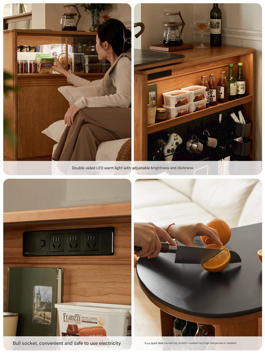 Cherry Solid Wood Telescopic Bar Table