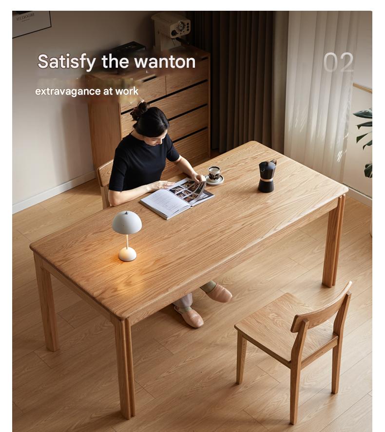 Ash, Oak Solid Wood Modern Dining Table