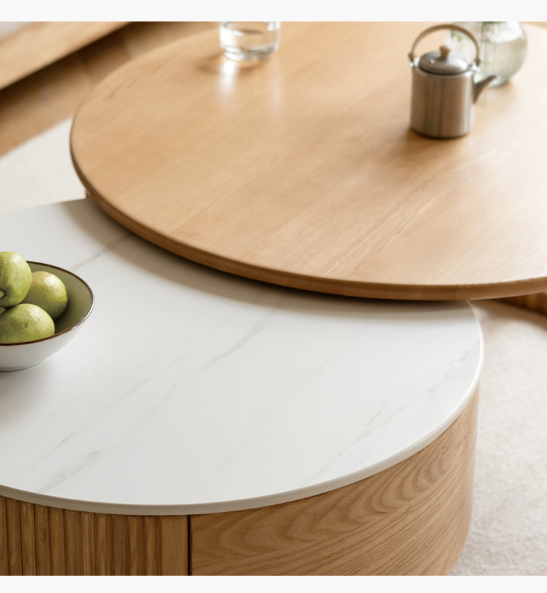 Ash Solid Wood Rock Plate Coffee Table
