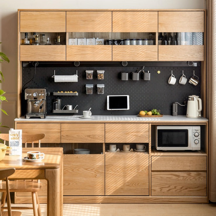 Oak Solid Wood Sideboard Modern Buffet Cabinet