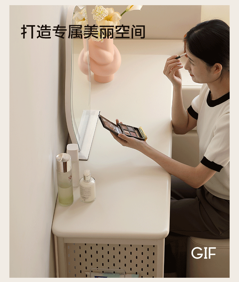 Solid Rubberwood Modern Vanity Table.