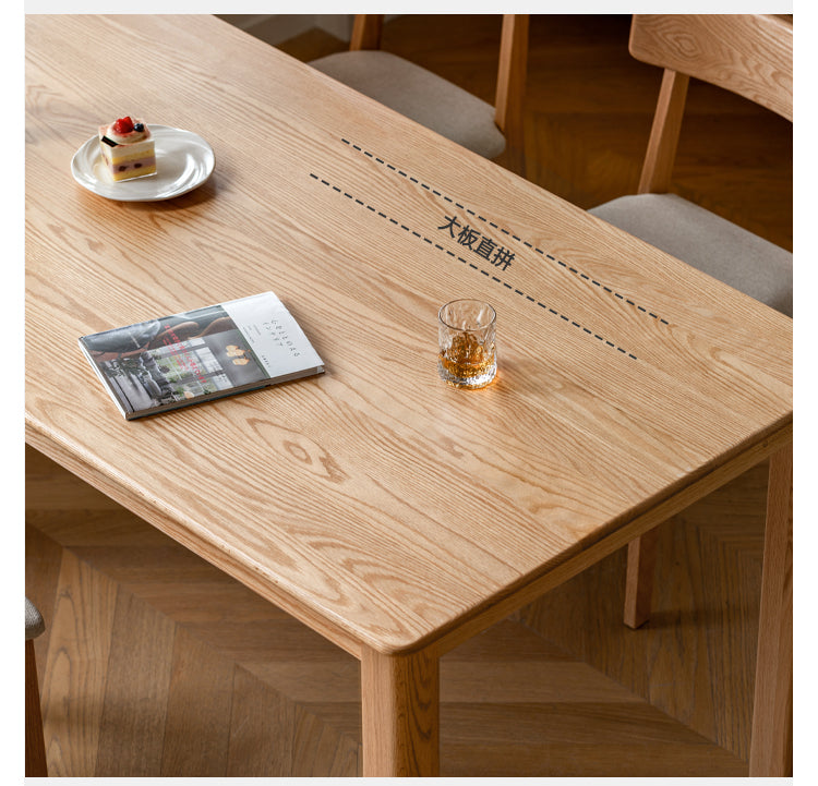 Oak, Ash Solid Wood Modern Dining Table