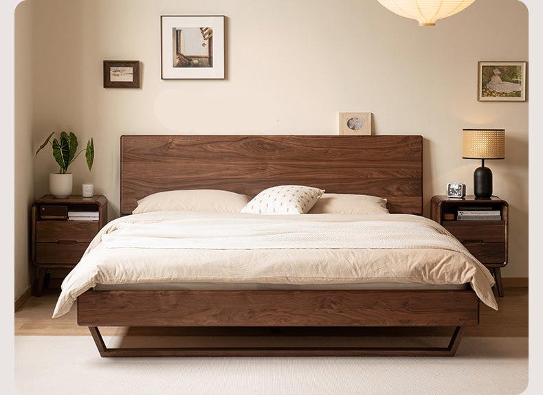 Black Walnut, Oak, Sandalwood Solid Wood Nightstand Socket, Lamp