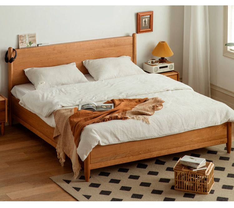 Cherry Wood, Black Walnut Solid Wood Box Bed