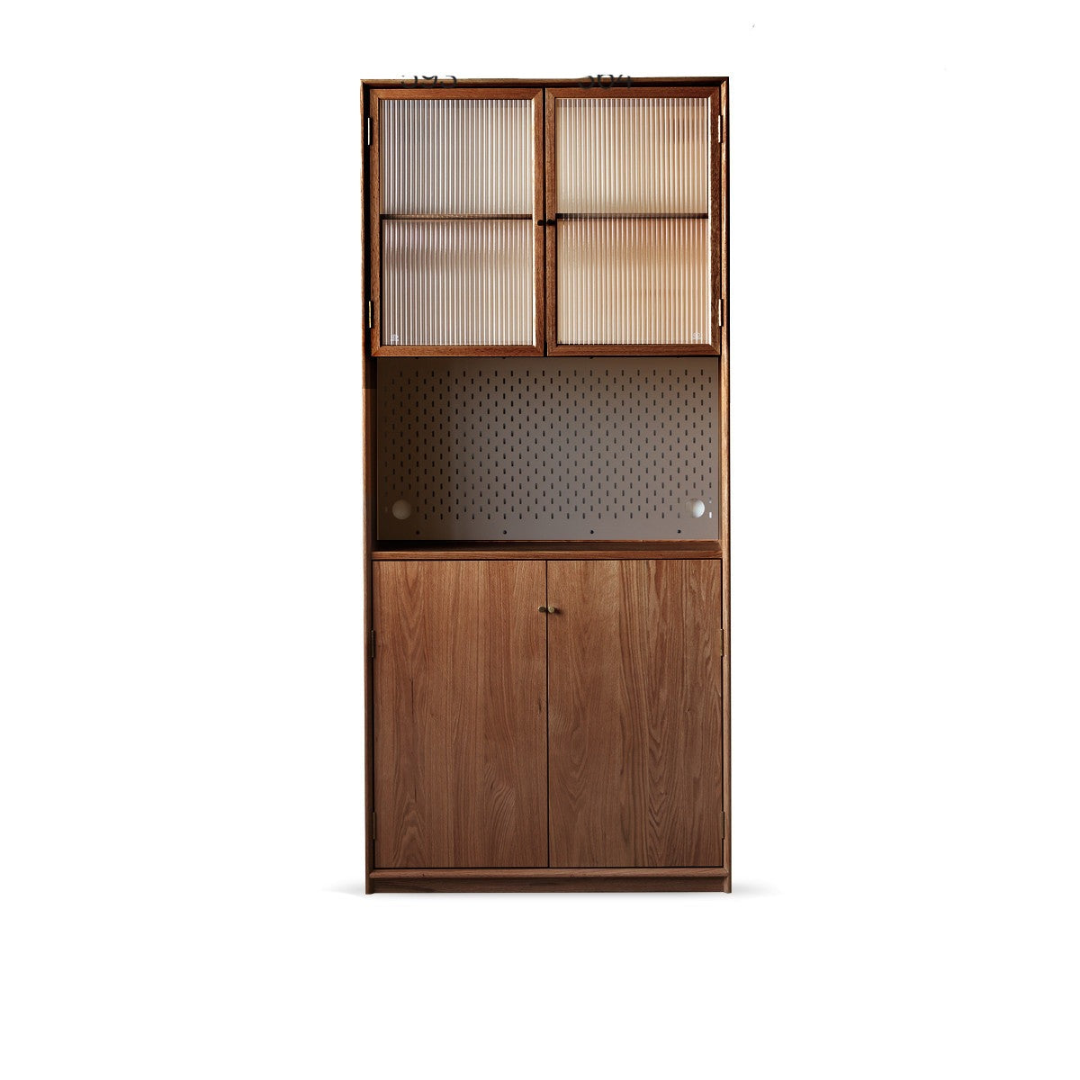 Oak, Ash Solid Wood Modular Bookcase with Glass Doors