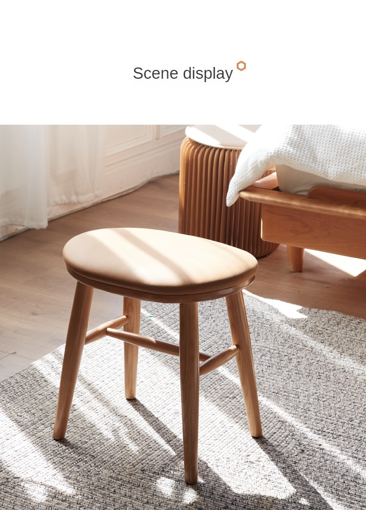Ash, Cherry Solid Wood Dressing Stool