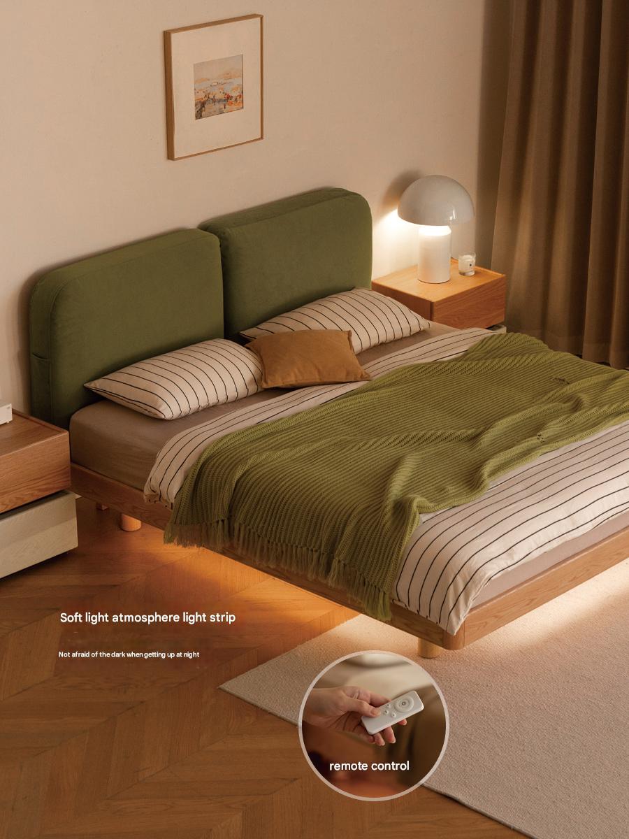 Oak Solid Wood Lamb Fleece Soft Suspension Cream Bed