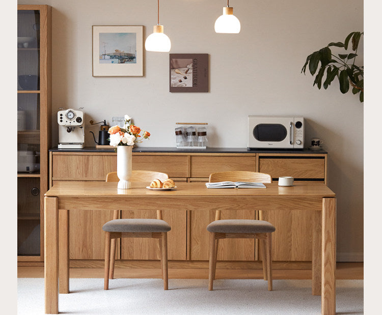 Oak Solid Wood Modern Minimalist Long Dining Table