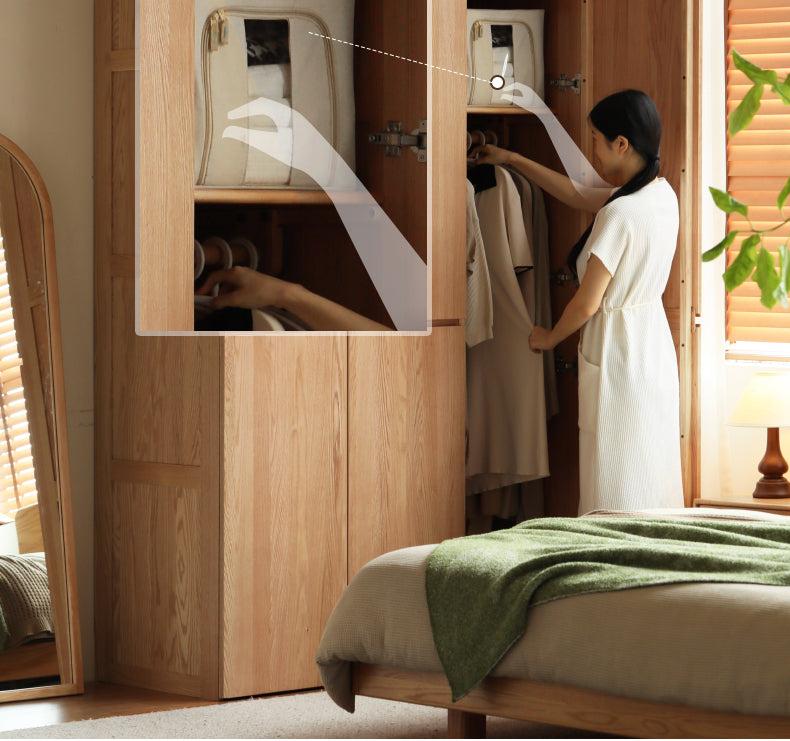 Oak, Ash Solid Wood Sectional Wardrobe.